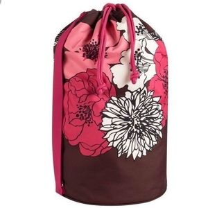 Vera Bradley Mocha Rouge draw string laundry bag